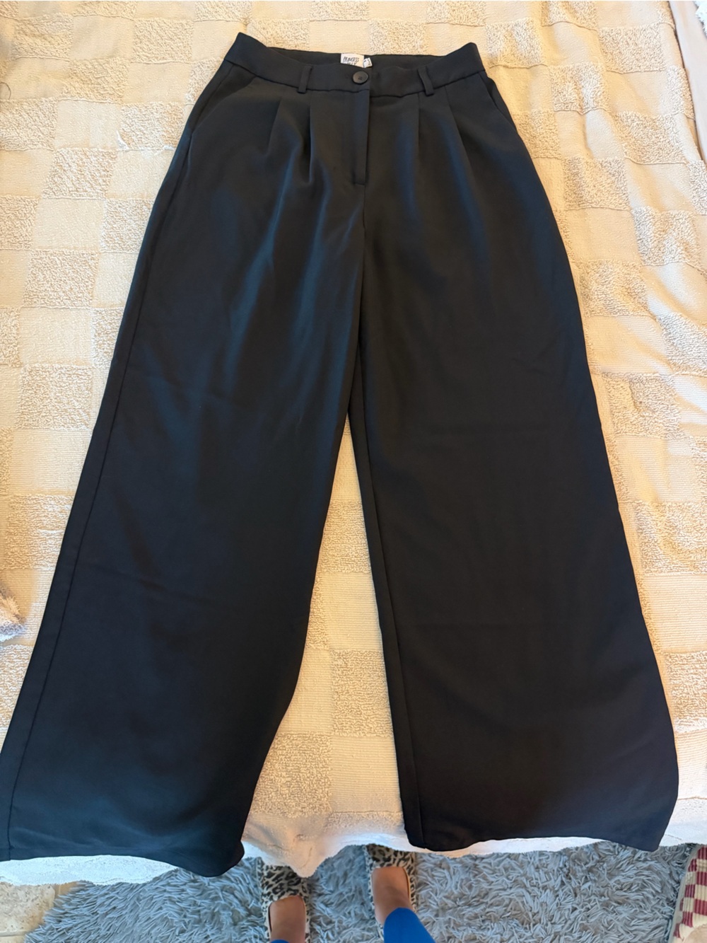 Princess Polly Black Wide-Leg Trousers